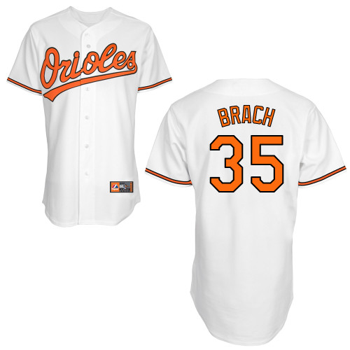 Brad Brach #35 MLB Jersey-Baltimore Orioles Men's Authentic Home White Cool Base Baseball Jersey
